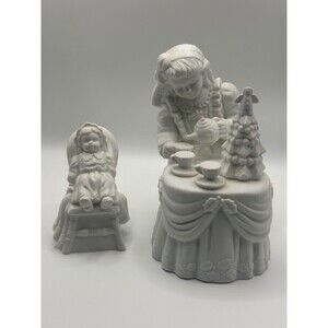 Department 56 WINTER SILHOUETTE "CHRISTMAS TEA" Set of 2